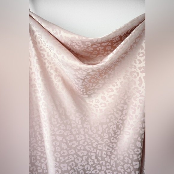 Bebe Cowl Neck NWT Leopard Pink Satin Dress - Picture 5 of 9